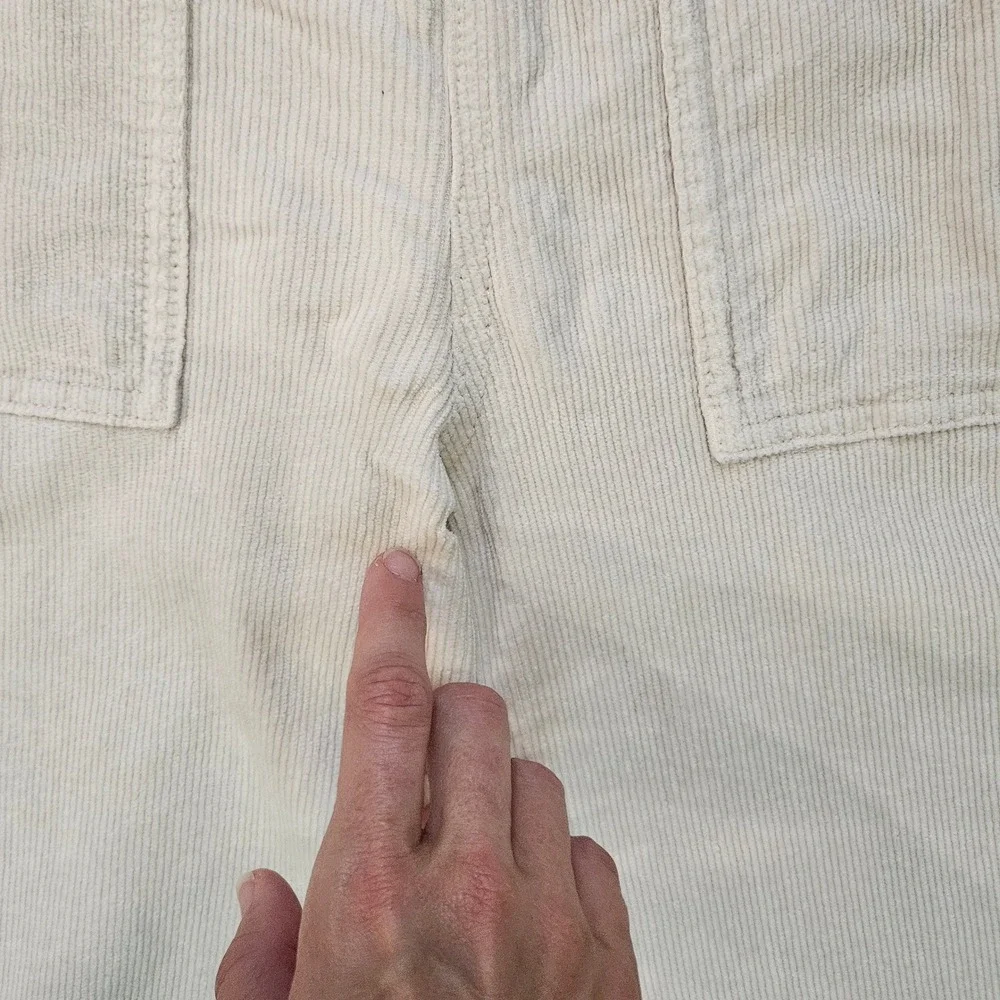 Pilcro The Kit High-Rise Wide-Leg Utility Trousers‎ Size 30T Cream Cinch Retro